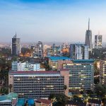 Modern Nairobi cityscape - capital city of Kenya, East Africa