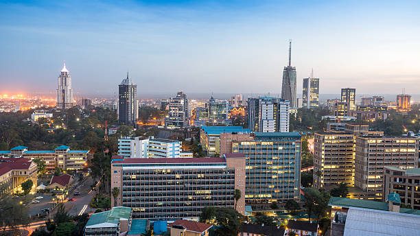 Modern Nairobi cityscape - capital city of Kenya, East Africa