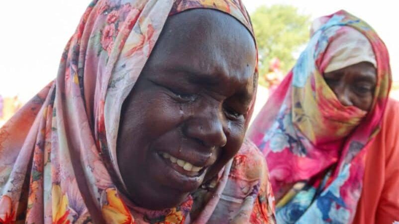 Women from Geneina in West-Darfur cry-after receiving the news about the death of their relatives as they waited for them in Chad Nov.-7-2023.-Reuters-photo