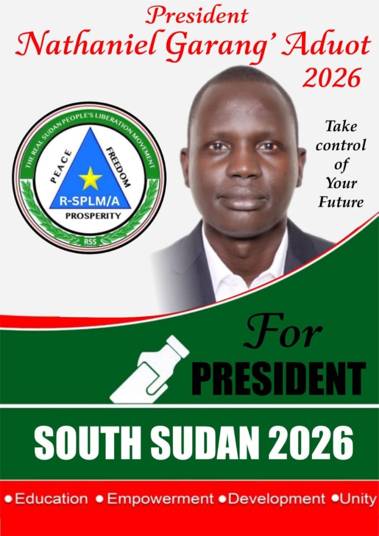 Unacceptable Illegal Presidential Contender Garang Demands Accountability From Juba Regime And International Community