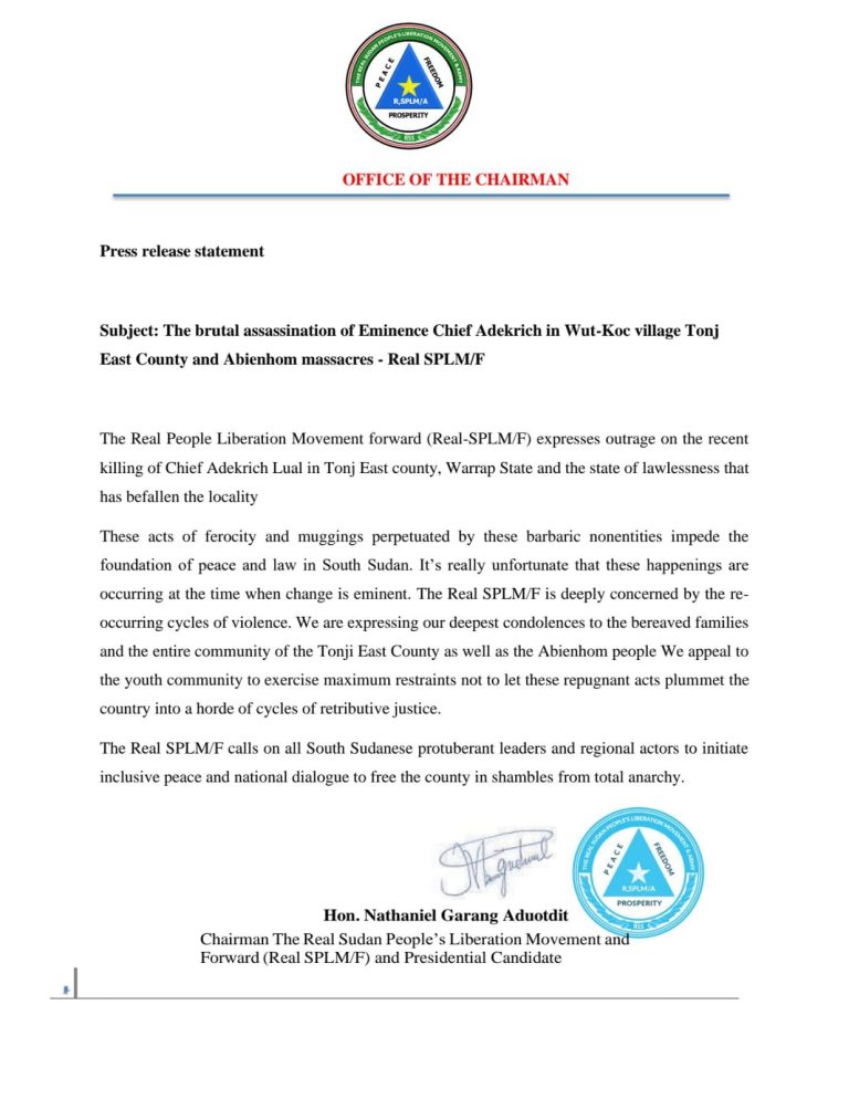 SSPDF Elements Accused of Killing 21 Civilians in Ayod County Massacre